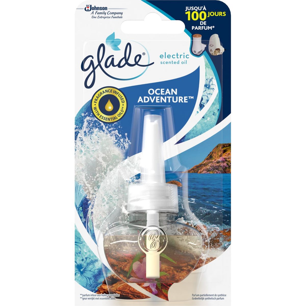GLADE Recharge diffuseur électrique océan adventure 20ml