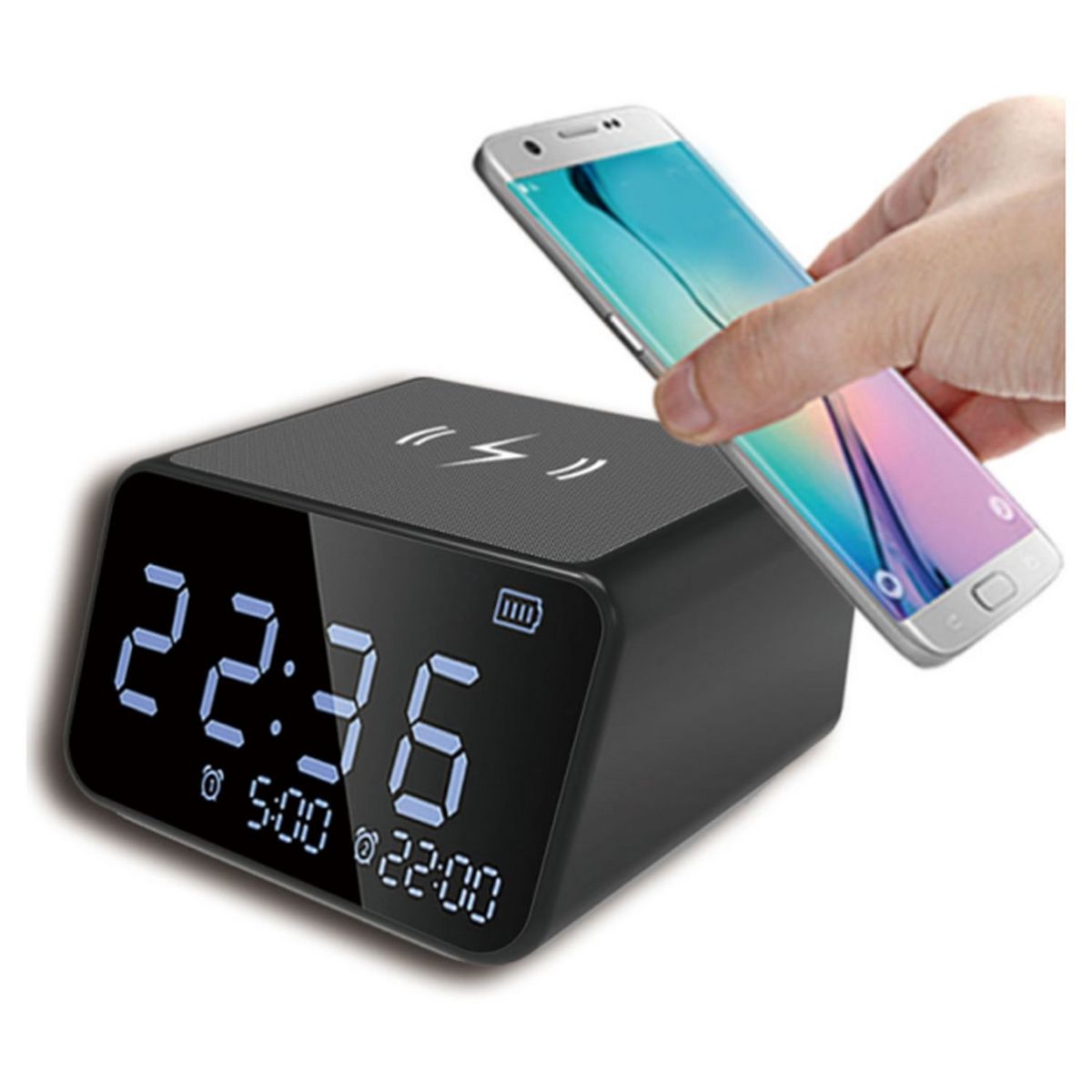 BLAUPUNKT Radio réveil Bluetooth avec base induction - Noir - BLP2850