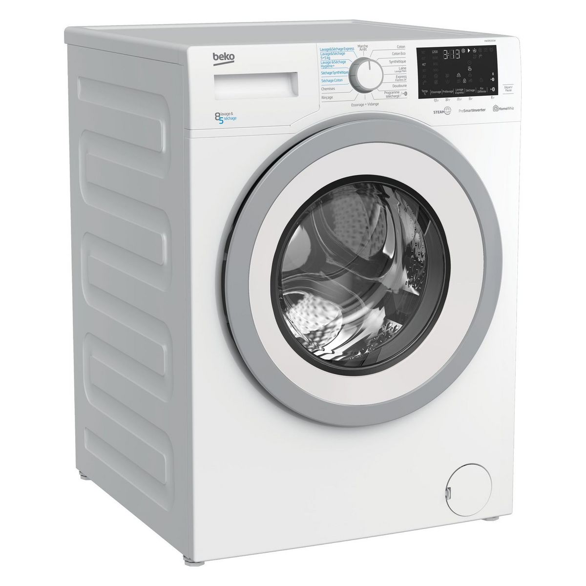 BEKO Lave linge séchant hublot HWD8526SW, 8 kg lavage, 5 kg séchage, 1200 T/min, Condensation