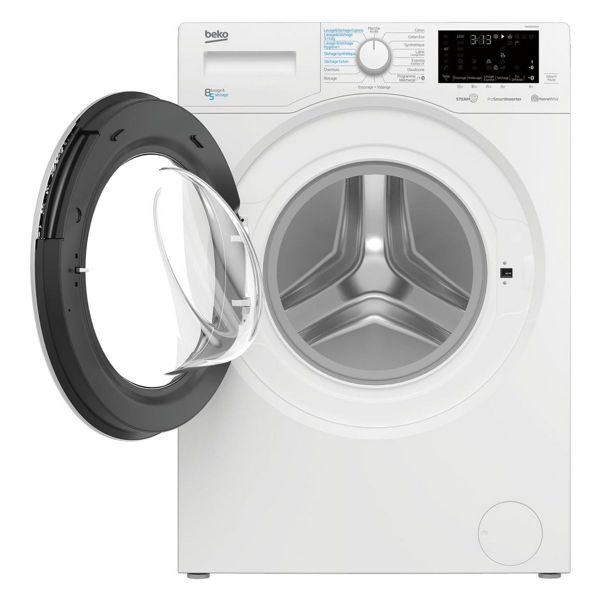 BEKO Lave linge séchant hublot HWD8526SW, 8 kg lavage, 5 kg séchage, 1200 T/min, Condensation