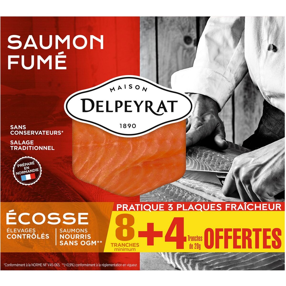 DELPEYRAT Delpeyrat saumon fumé d'Ecosse tranche x8 +4offertes 345g