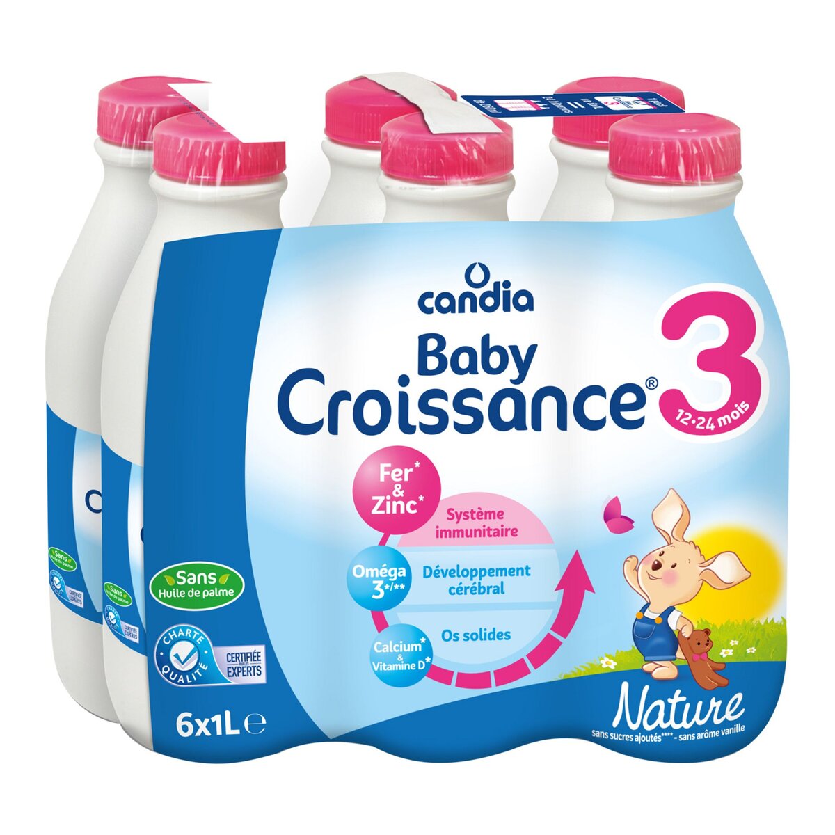 CANDIA Baby 3 lait de croissance liquide dès de 12 mois 6x1l