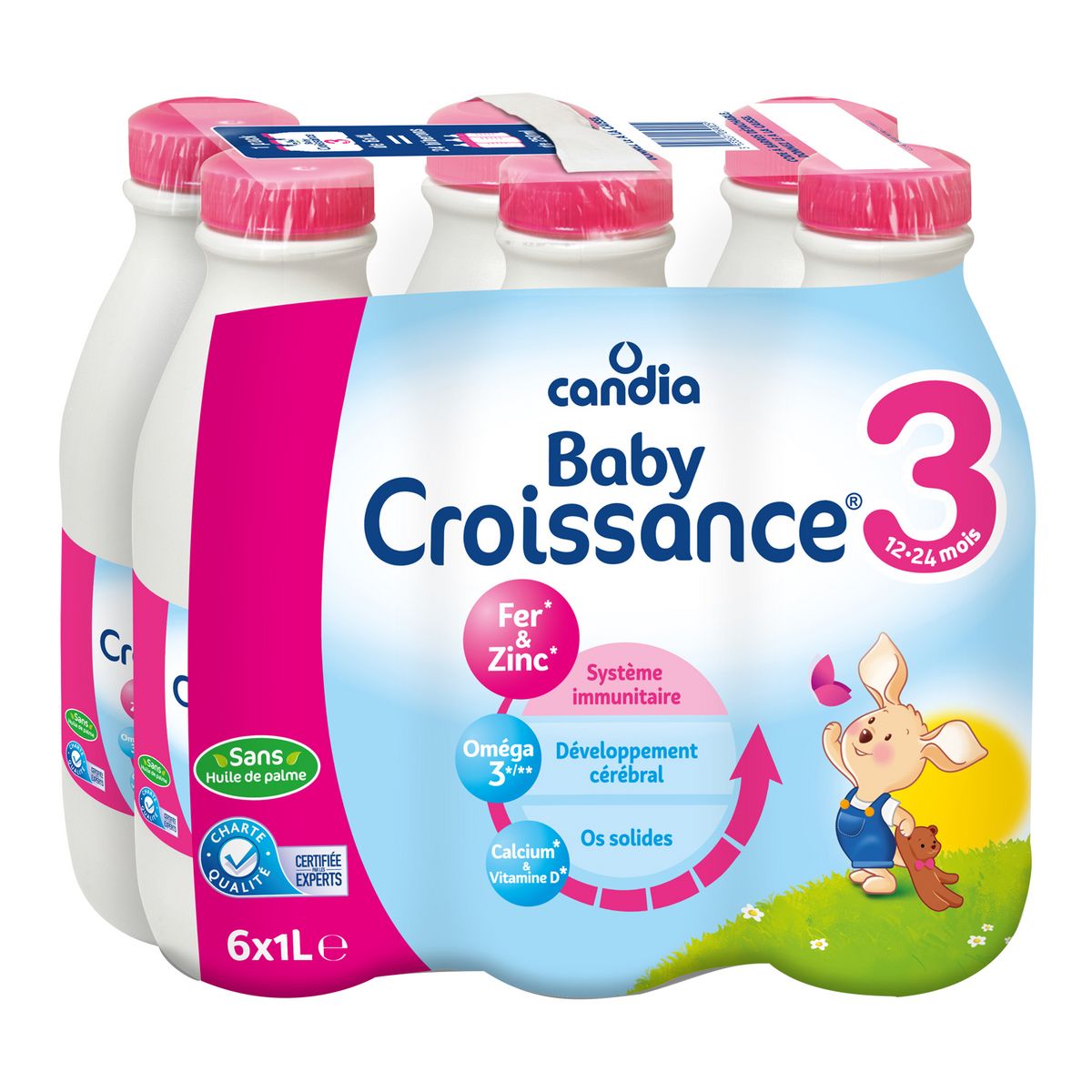 CANDIA Baby 3 lait de croissance liquide dès 12 mois 6x1l