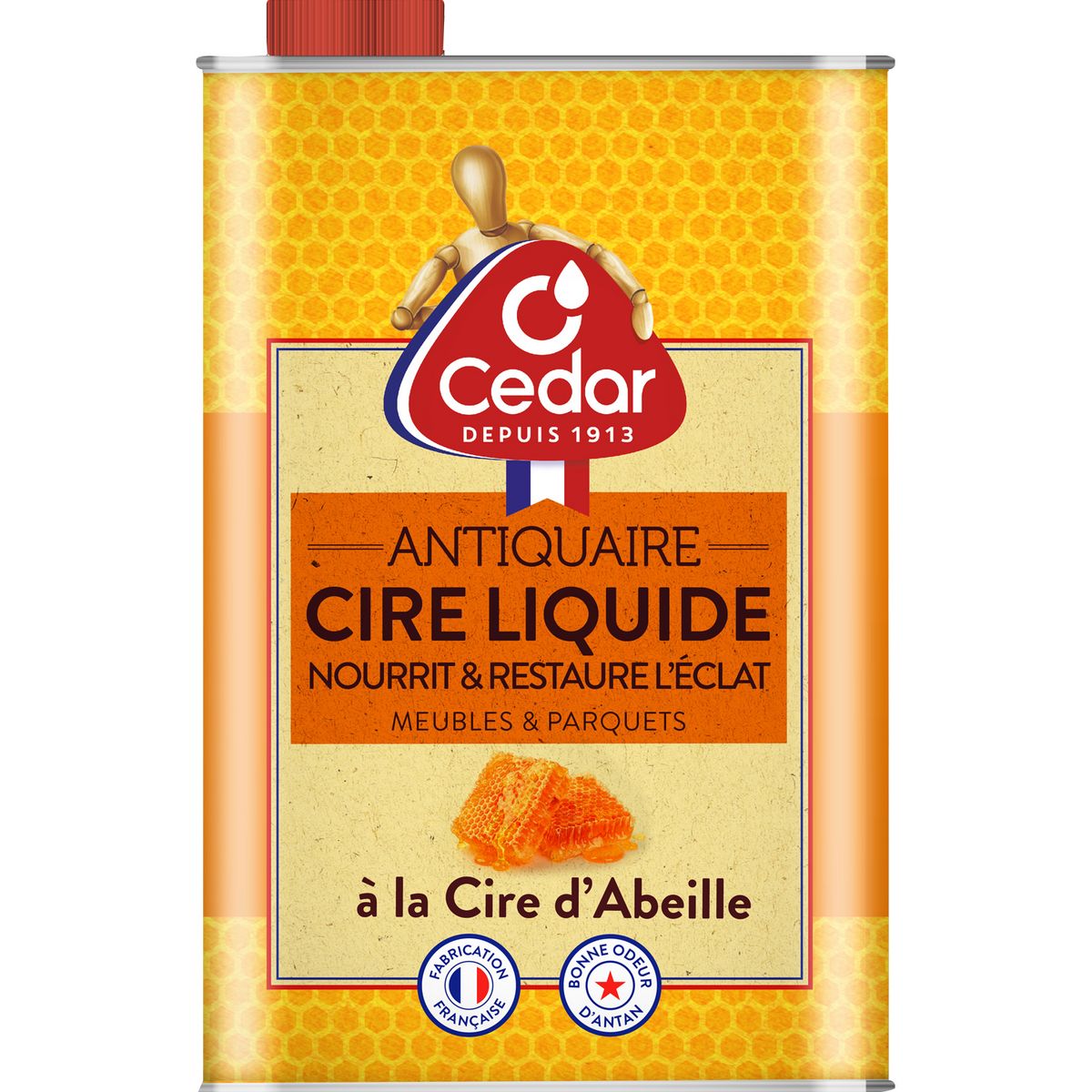 O'CEDAR Cire liquide meubles et parquets à la cire d'abeille 750ml