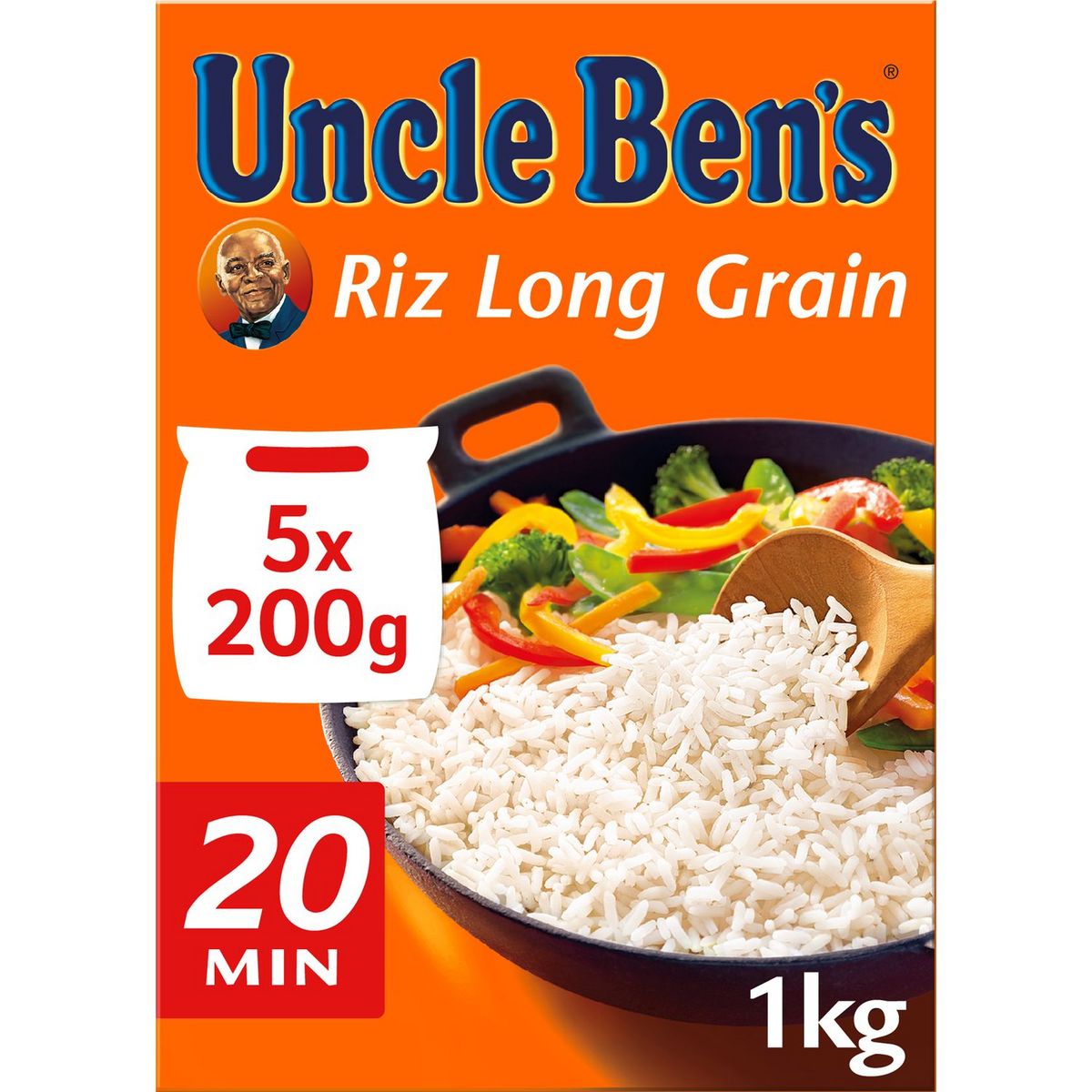 AUCHAN Riz long grain sachets cuisson 5 sachets 5x200g