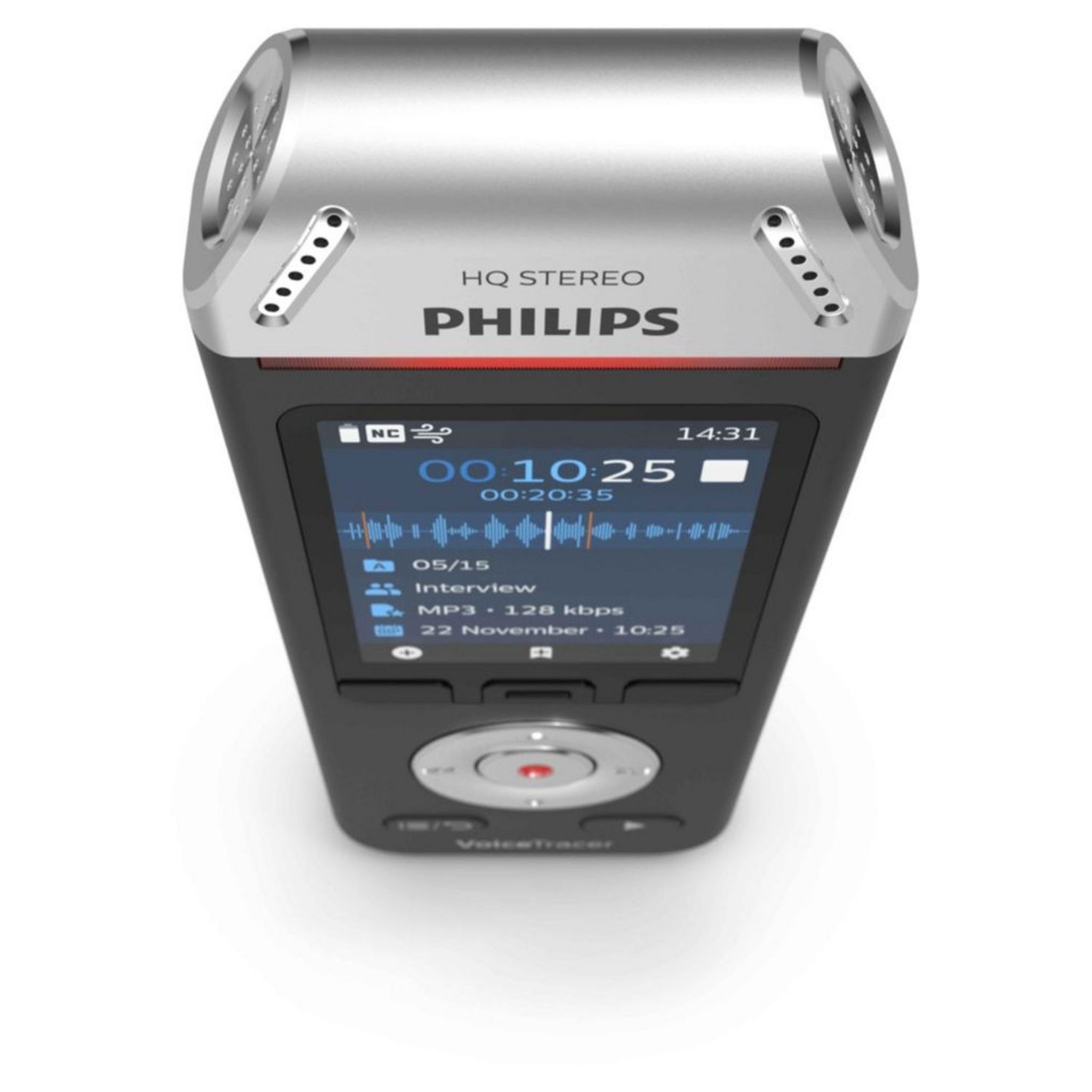 Voir la diapositive 2 : PHILIPS Dictaphone Voice Tracer DVT2110 - Noir/Chrome