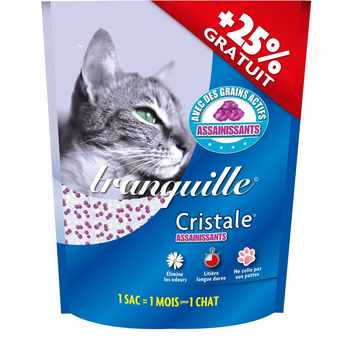 TRANQUILLE Tranquille litière cristale assainissant 4l +25% offert