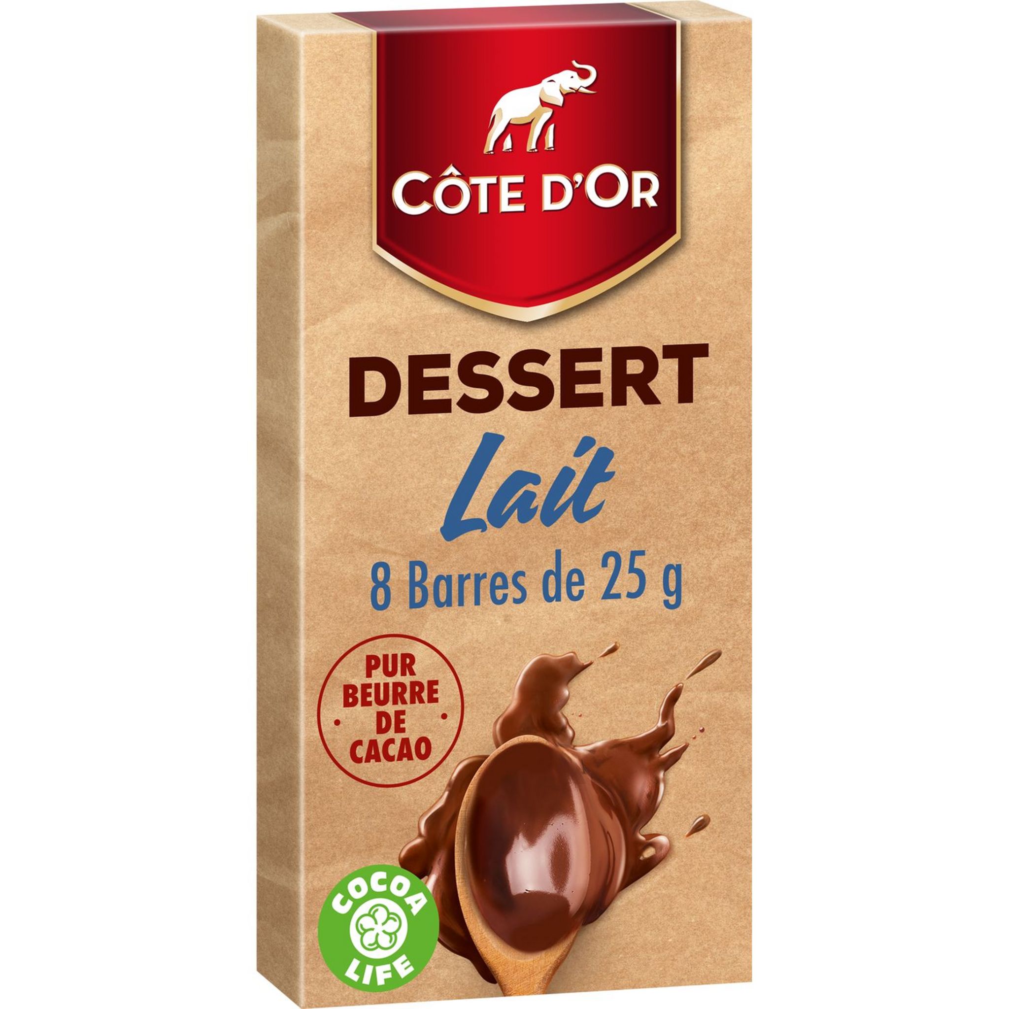 COTE D'OR Côte d'or Tablette de chocolat au lait pâtissier 8 barres 200g 1 pièce 200g