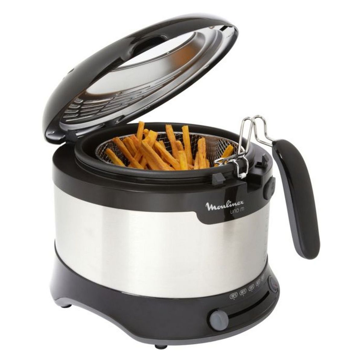 MOULINEX Friteuse UNO M INOX AF135D10, Noir/Inox