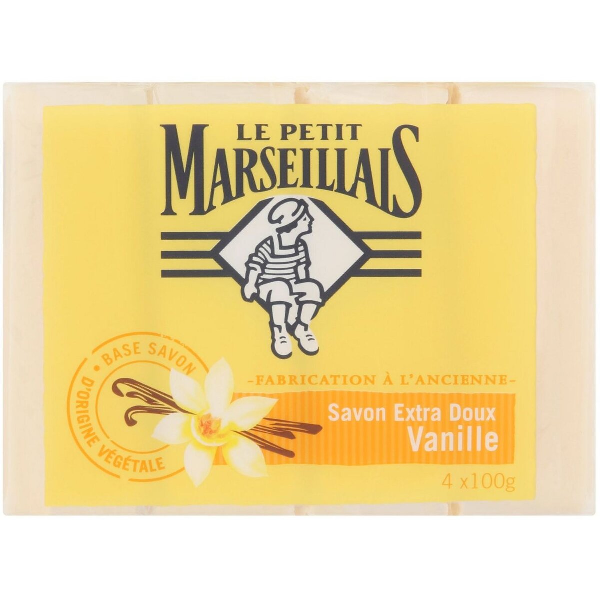 LE PETIT MARSEILLAIS Savon solide extra doux vanille 4x100g