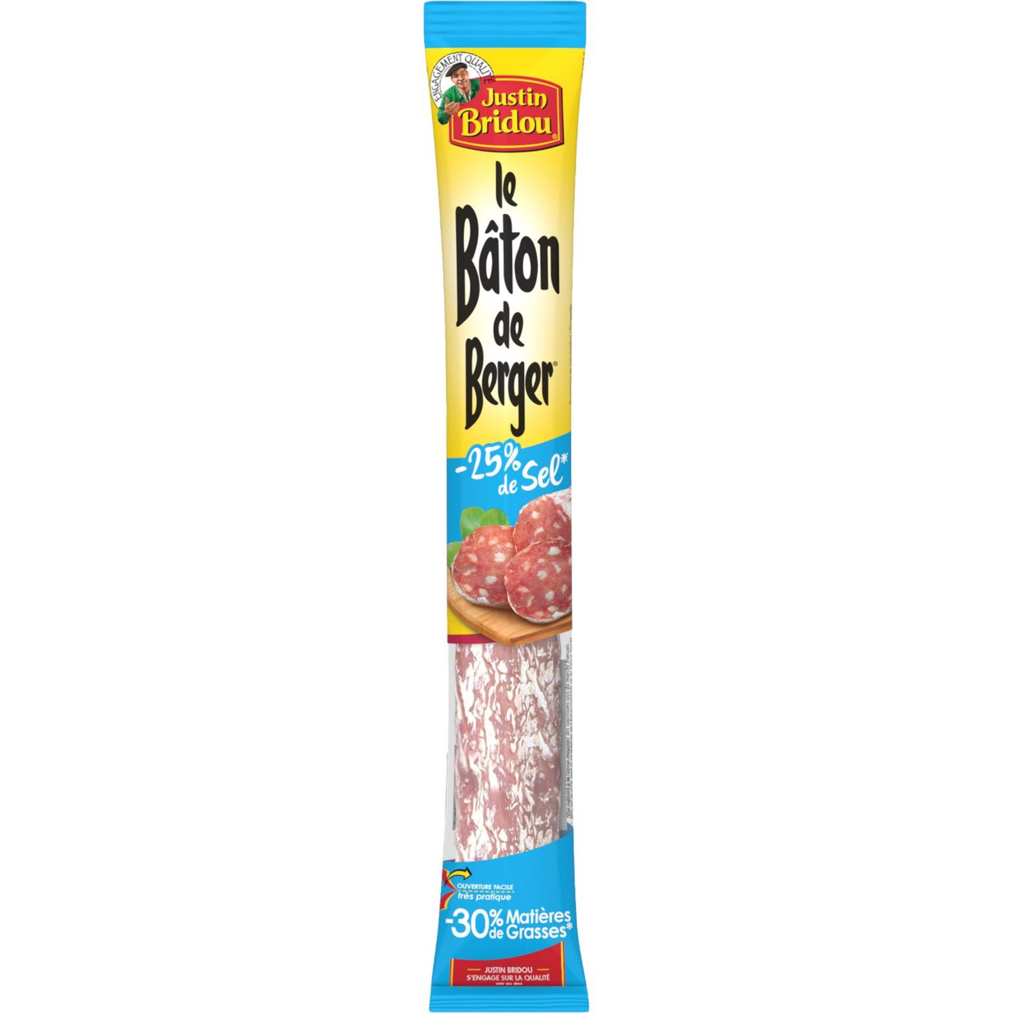 JUSTIN BRIDOU Le Bâton de berger Saucisson sec sel réduit 200g