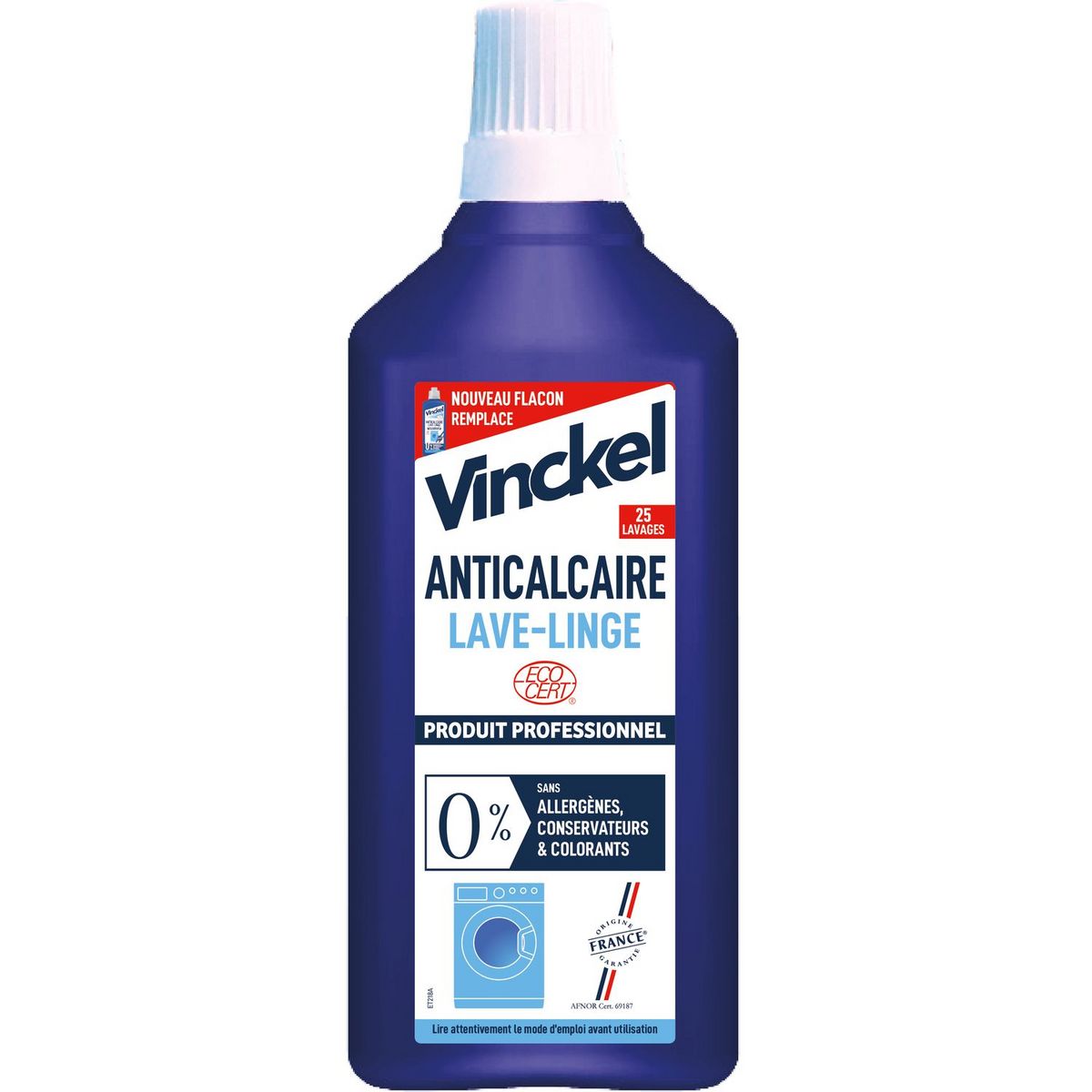 VINCKEL Anticalcaire lave-linge 25 lavages 1l