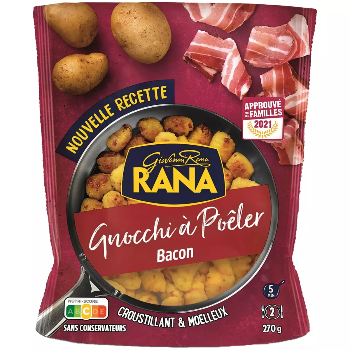 RANA Rana Gnocchi à poêler au bacon 2 personnes 270g