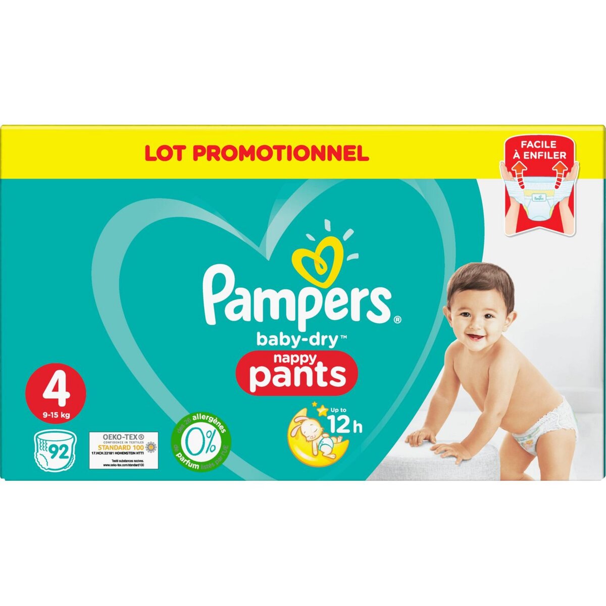 PAMPERS Baby-dry pants couches-culottes taille 4 (9-15kg) 41 couches pas  cher 