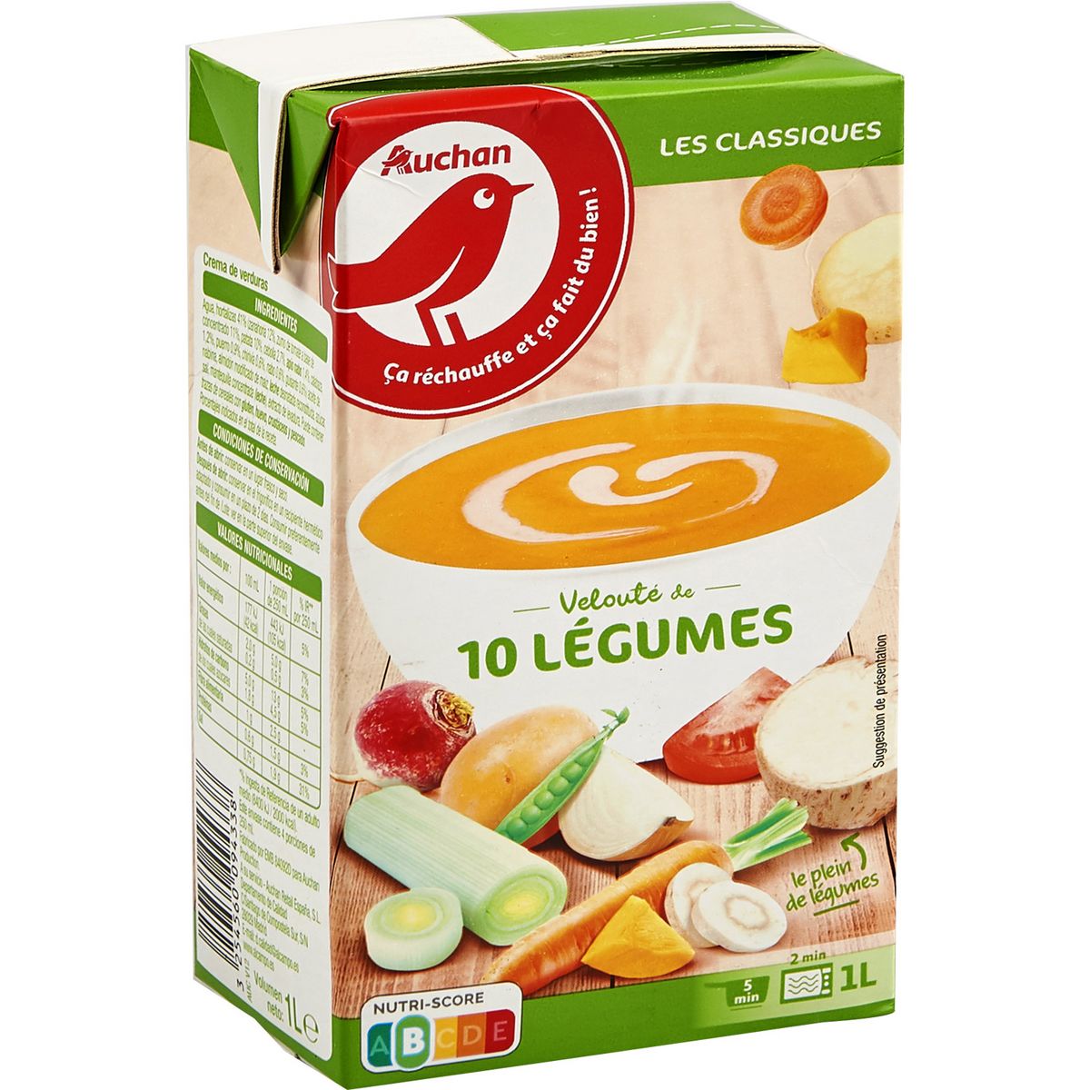 AUCHAN Velouté de 10 légumes 4 personnes 1l