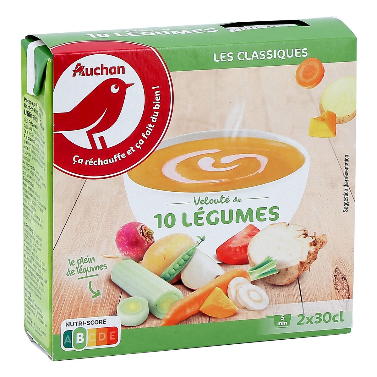 AUCHAN Velouté de 10 légumes 2 personnes 2x30cl
