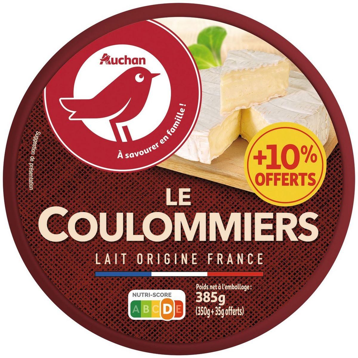 AUCHAN Coulommiers 350g+10% offert