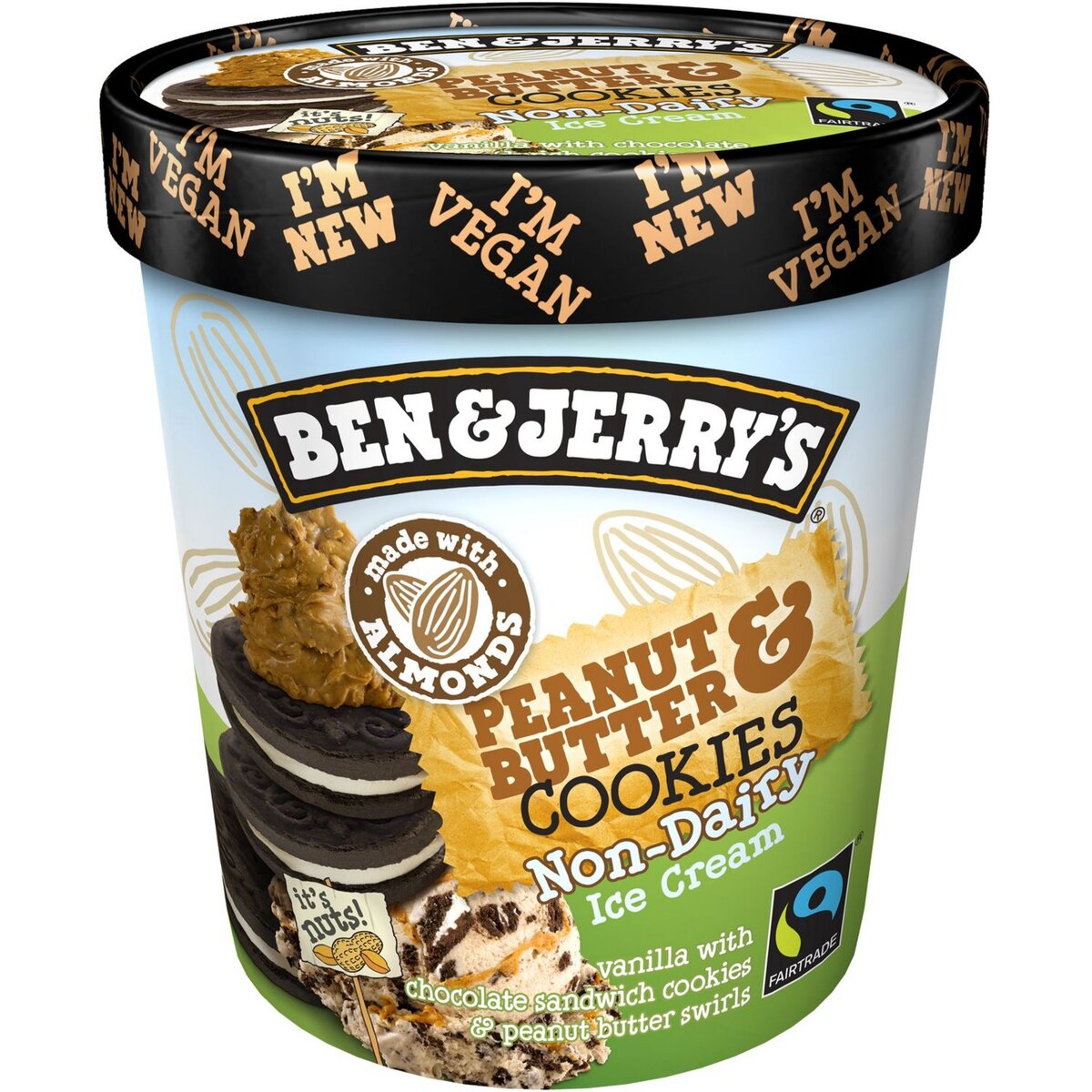 BEN & JERRY'S Ben&Jerry's Pot de glace peanut butter and cookie vegan 406g 406g