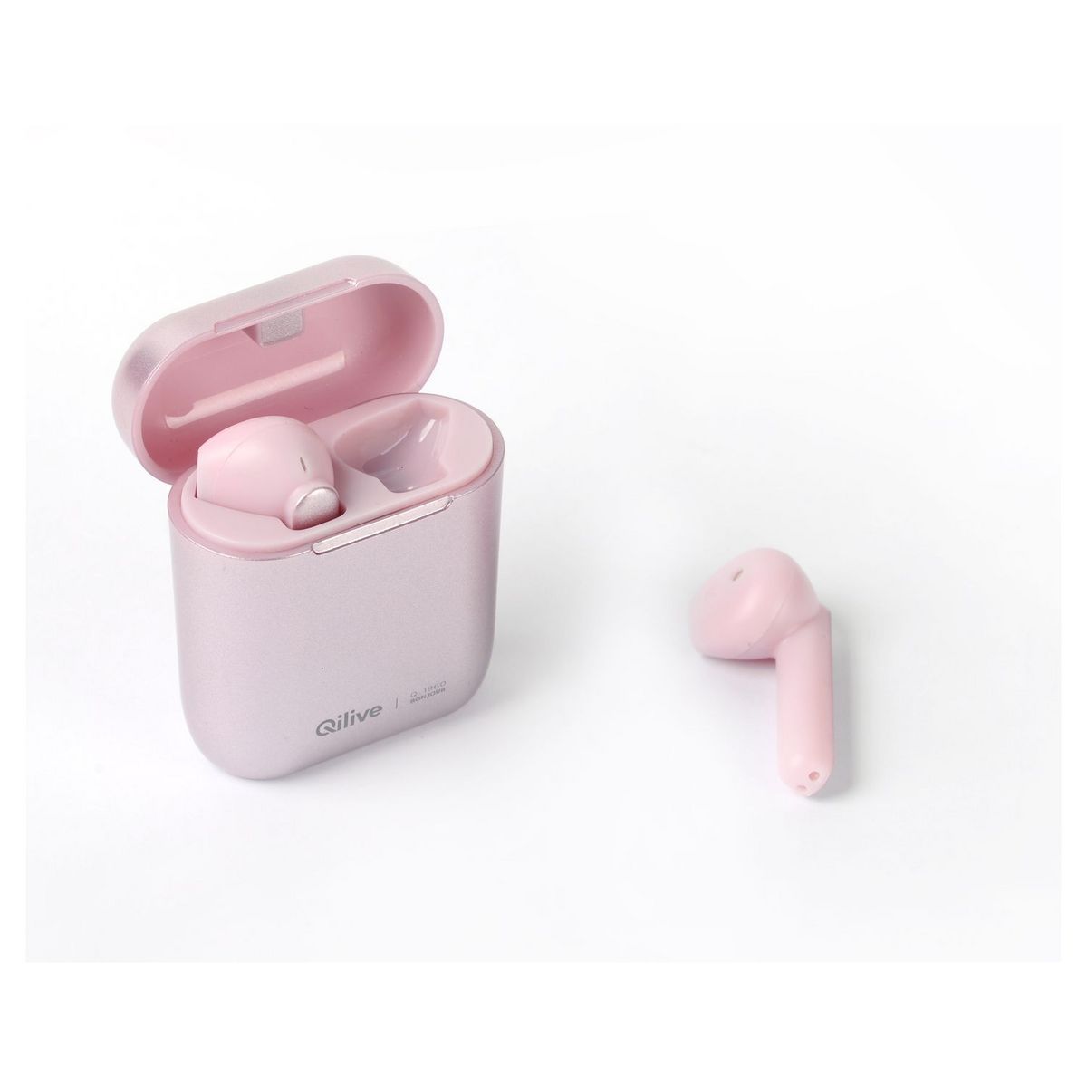 QILIVE Écouteurs sans fil Bluetooth avec étui de charge - Rose - Q1960