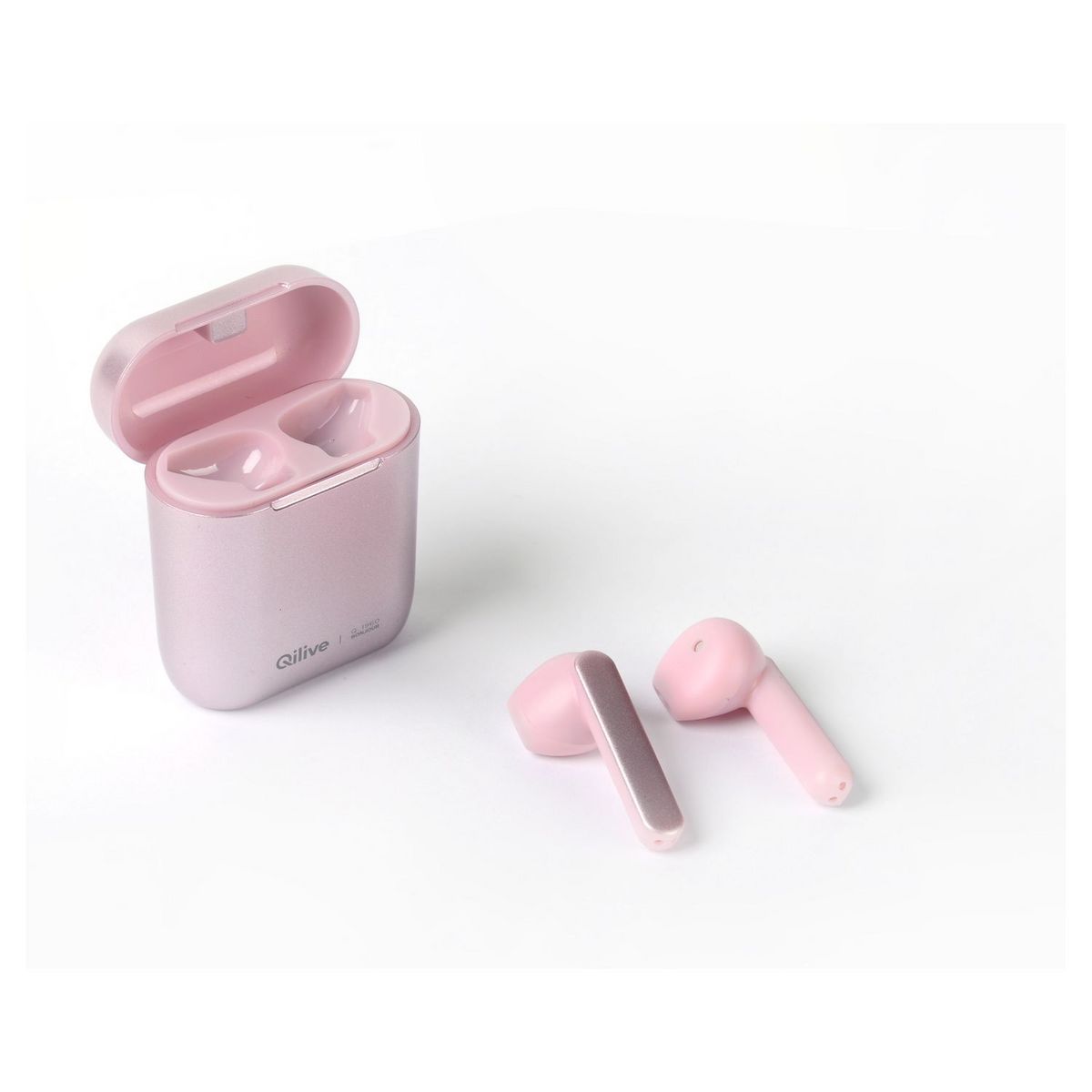 QILIVE Écouteurs sans fil Bluetooth avec étui de charge - Rose - Q1960