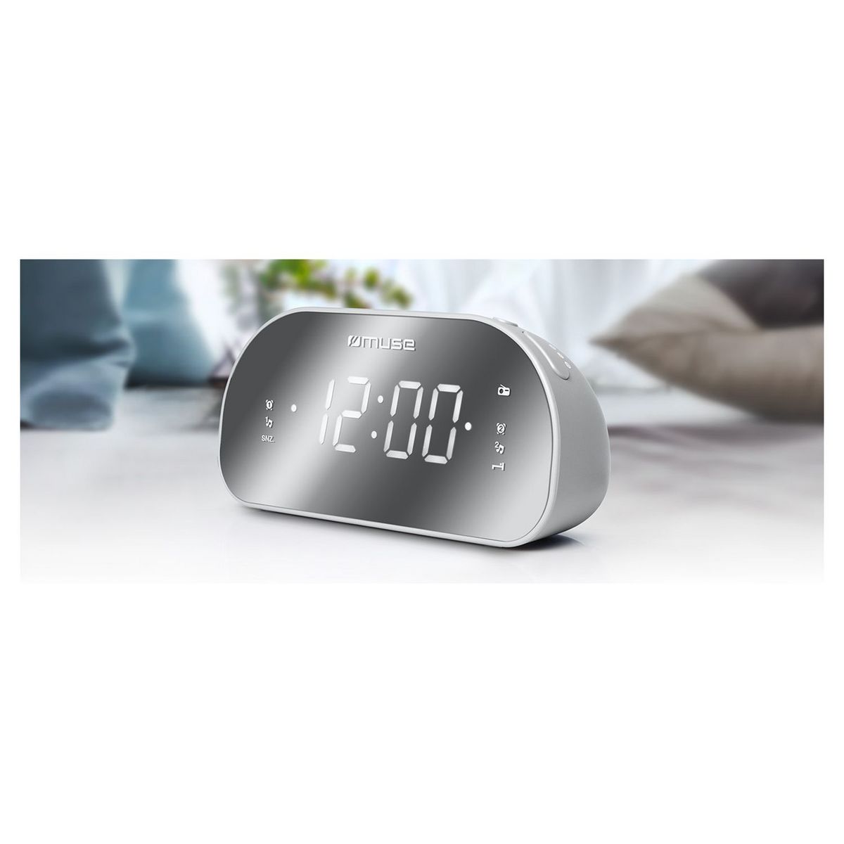 MUSE Radio réveil - Gris façade miroir - M-170 CMR