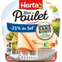 HERTA Blanc de poulet -25% de sel, sans nitrites 4 tranches 210g
