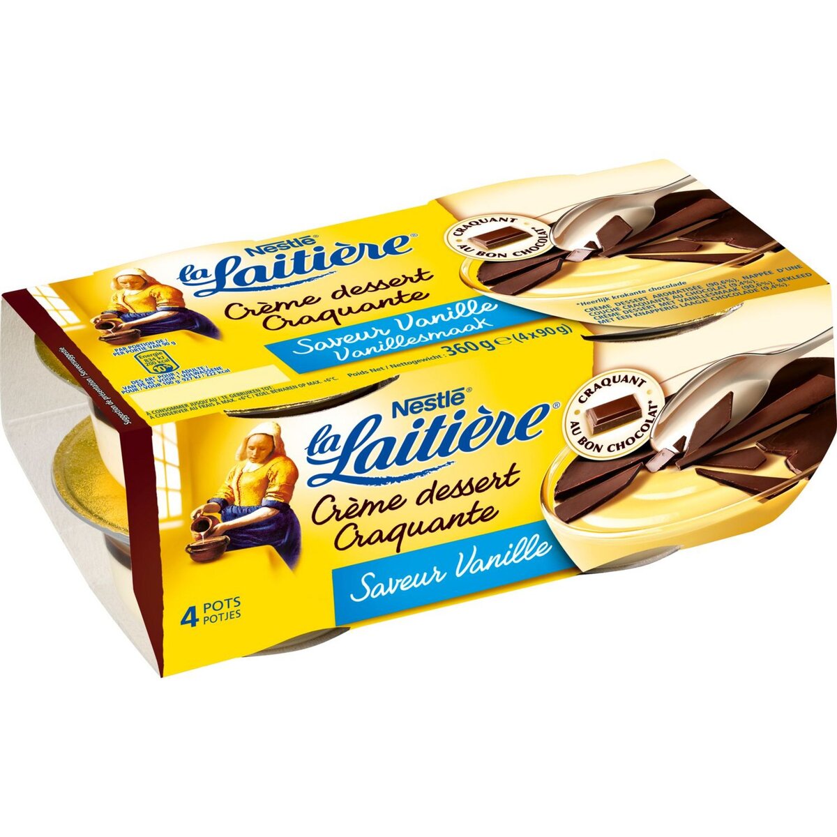 LA LAITIERE La Laitière crème dessert craquante vanille 4x90g