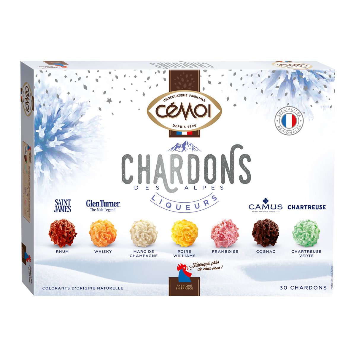 CEMOI Assortiment de confiseries et de bonbons de chocolat fourrés aux liqueurs 300g