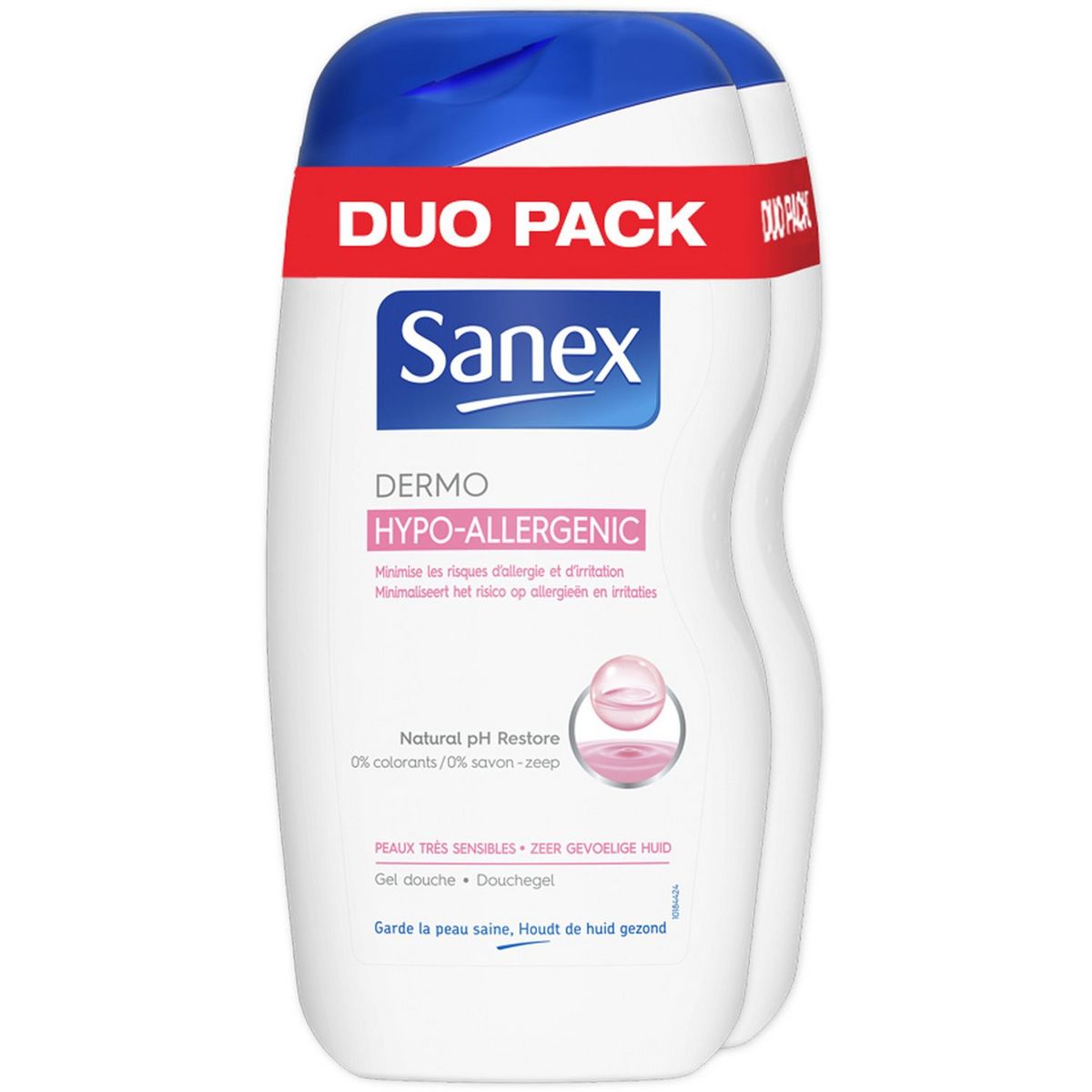 SANEX Gel douche dermo hypoallergénique peaux sensibles 2x500ml
