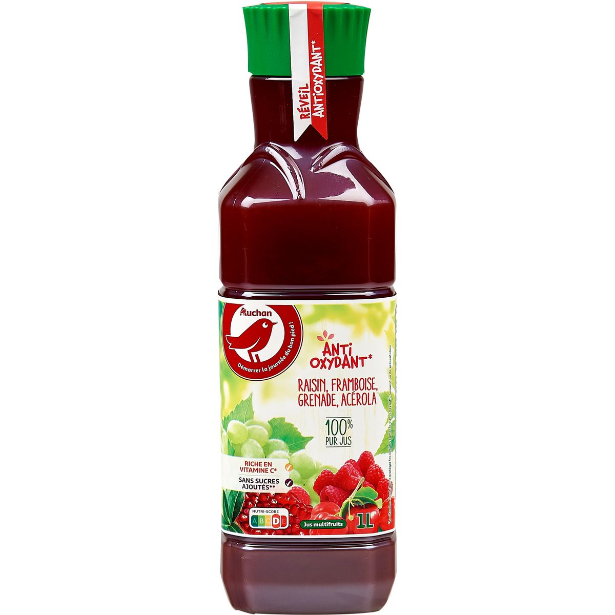 AUCHAN Pur jus réveil antioxydant 1l