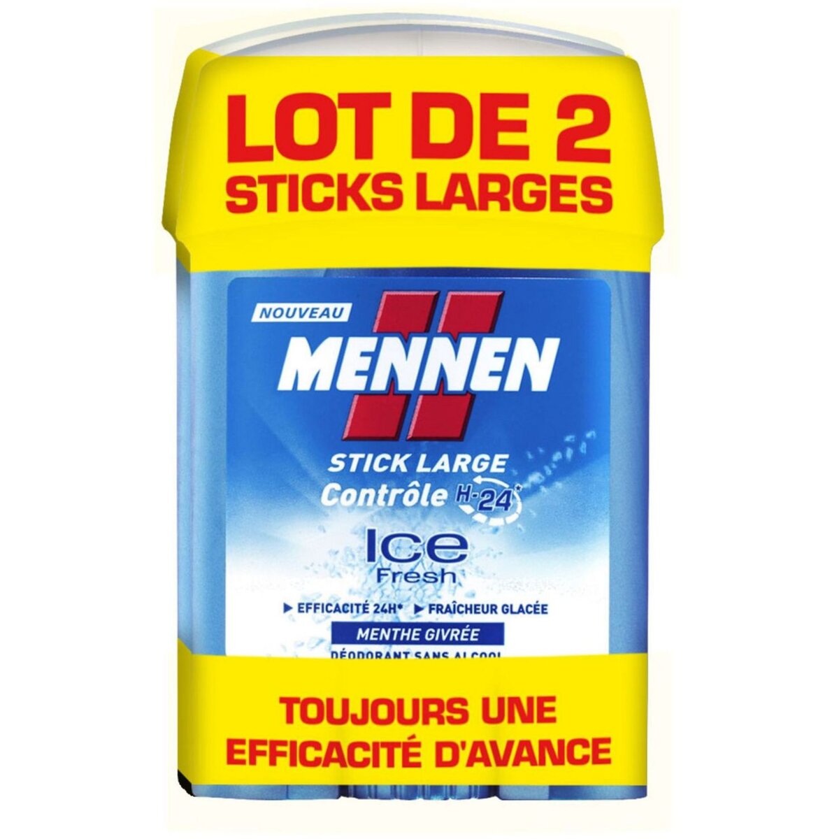 MENNEN Déodorant stick large homme 24h ice fresh 2x50ml