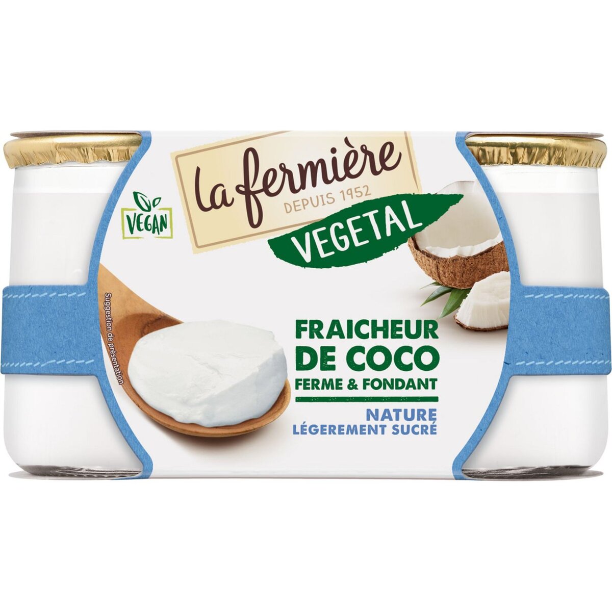 LA FERMIERE La Fermière Yaourt végétal au lait de coco nature sucré 2x120g 2x120g