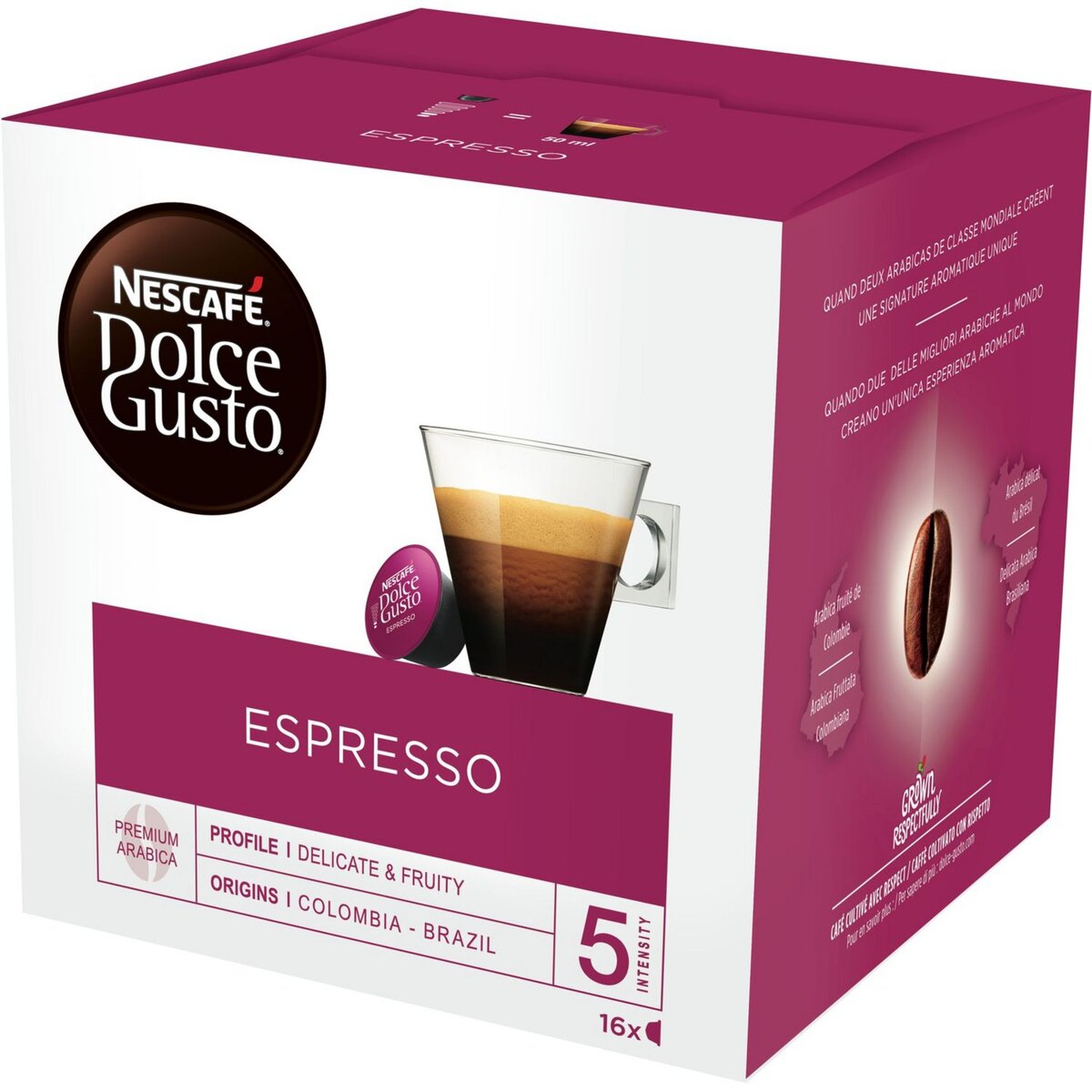 DOLCE GUSTO Capsules de café espresso 16 capsules 96g