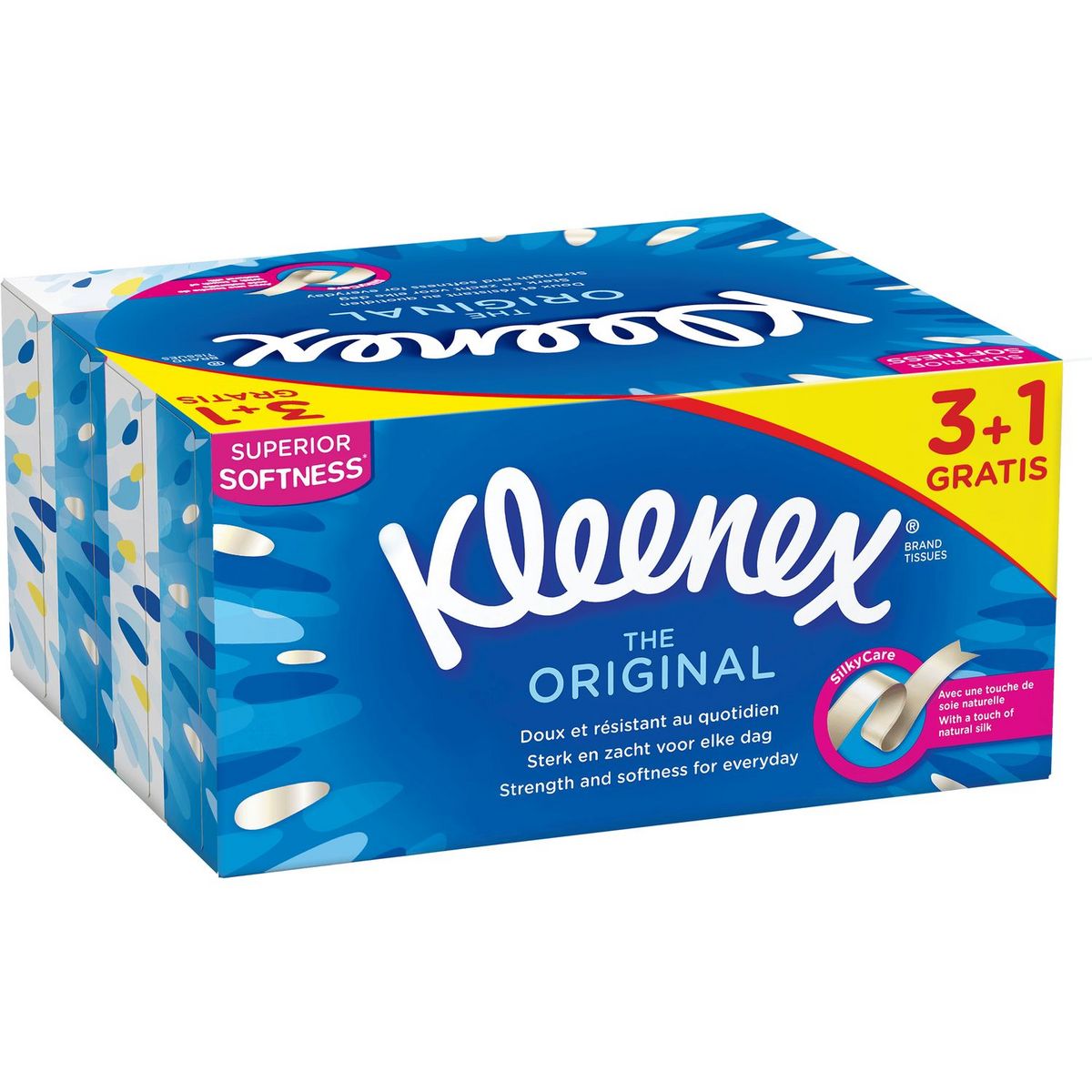 KLEENEX Boîtes de mouchoirs original 4x80 mouchoirs