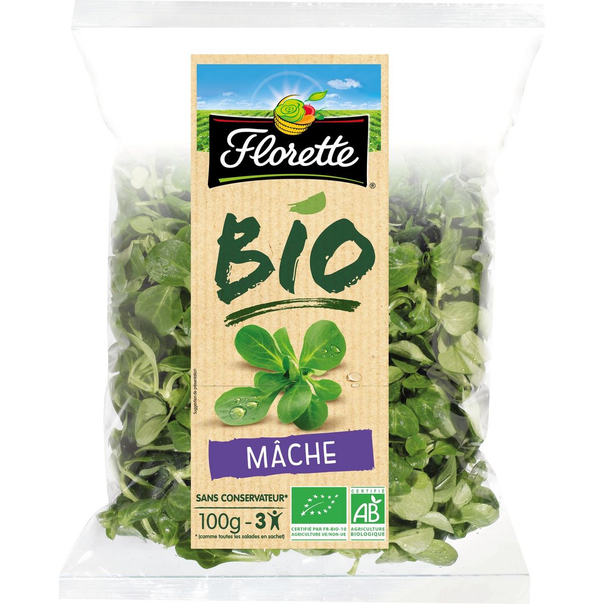 FLORETTE Mâche bio sans conservateur 100g