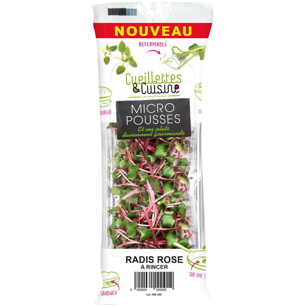 MANDAR Mandar micro pousses de radis rose 11g 11g