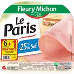 FLEURY MICHON Jambon de Paris réduit en sel 7 tranches 280g