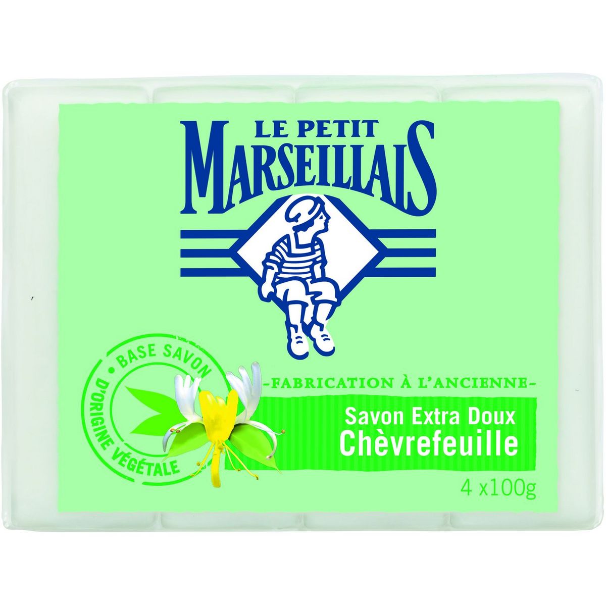 LE PETIT MARSEILLAIS Savon extra doux chèvrefeuille 4x100g
