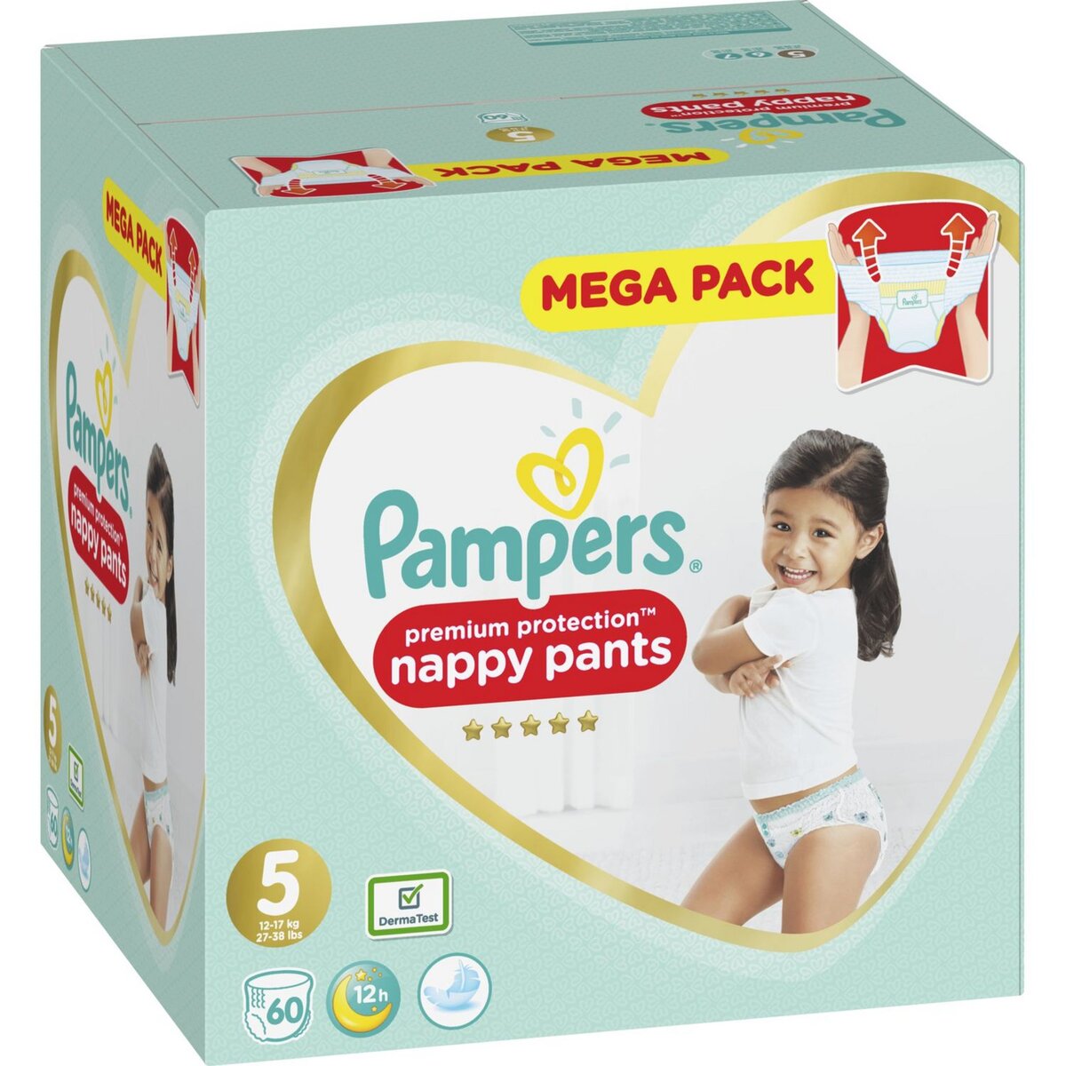PAMPERS Premium Protection Couches-culottes taille 5 60 couches pas cher 