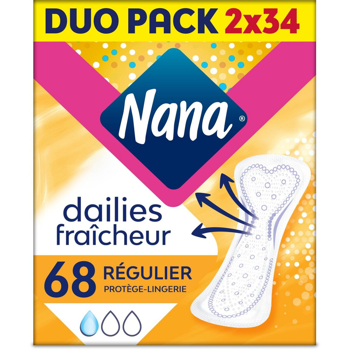 NANA Dailies fraîcheur Protège slip 68 pièces 2x34 pièces