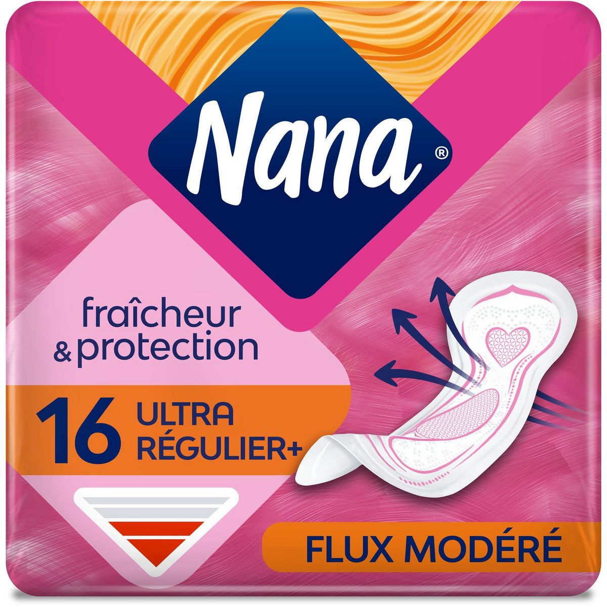 NANA Secure Fit serviettes hygiéniques sans ailettes normal 16 serviettes