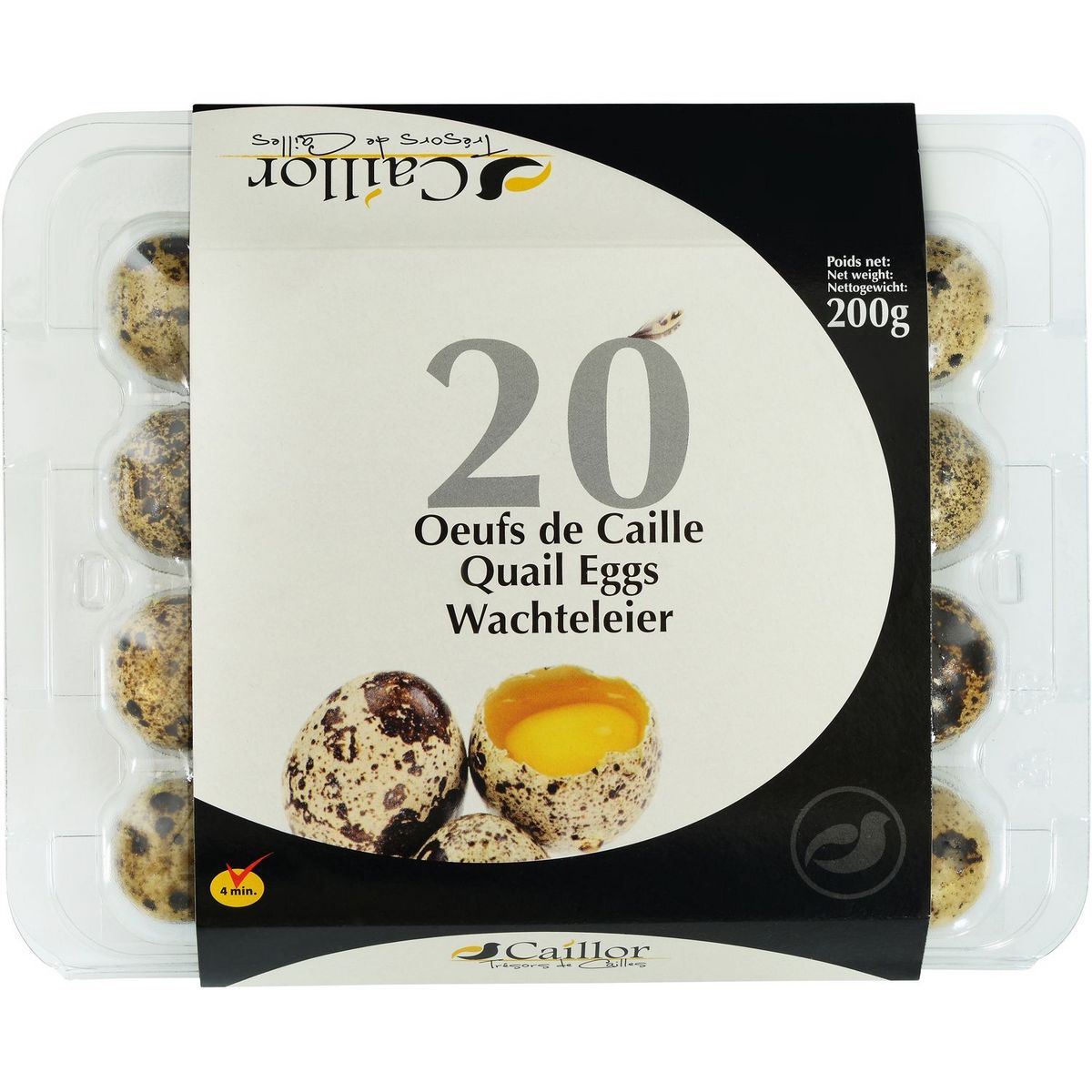 CAILLOR Oeufs de caille 20 oeufs 200g