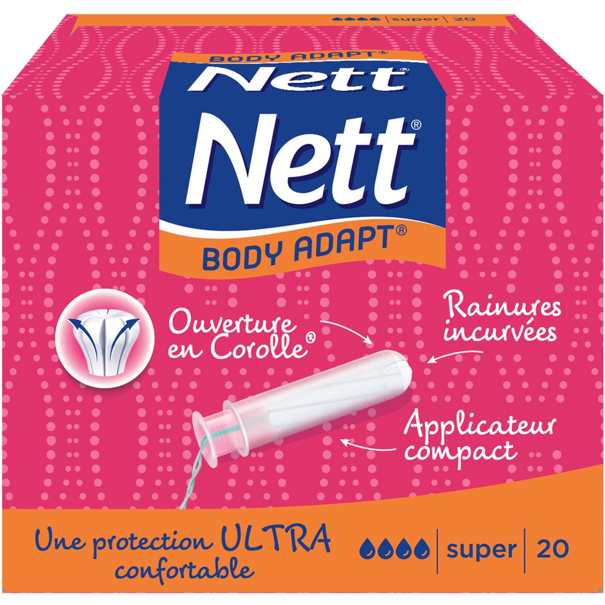 NETT Body Adapt tampons avec applicateur super 20 tampons pas cher