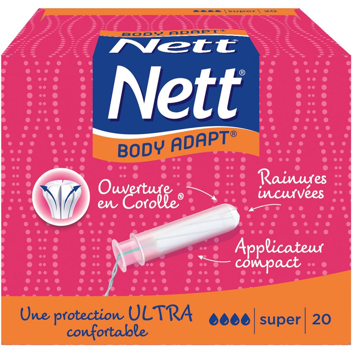 NETT Body Adapt tampons avec applicateur super 20 tampons