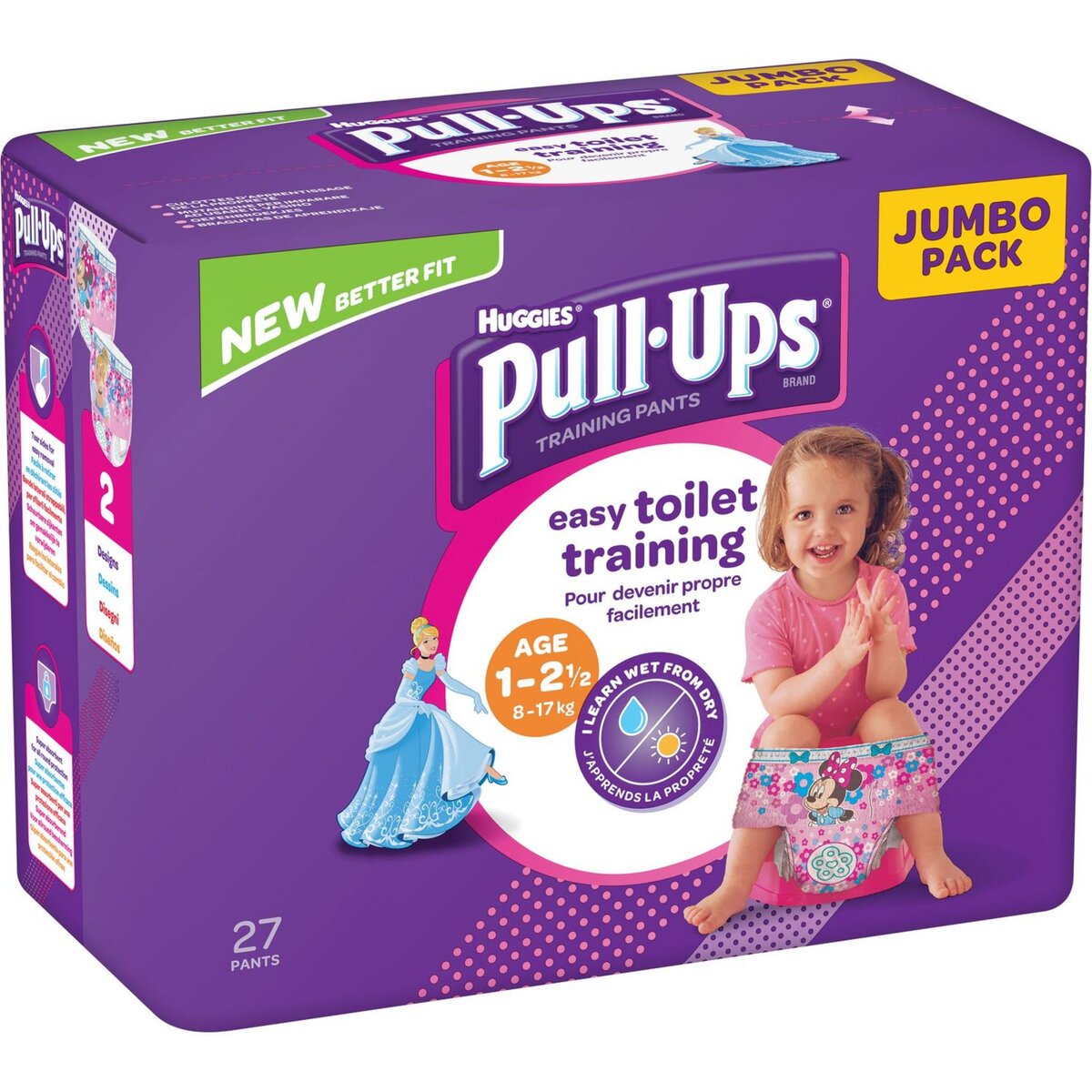 HUGGIES Pull-ups culottes d'apprentissage fille taille 4 (8-17kg) 27 culottes