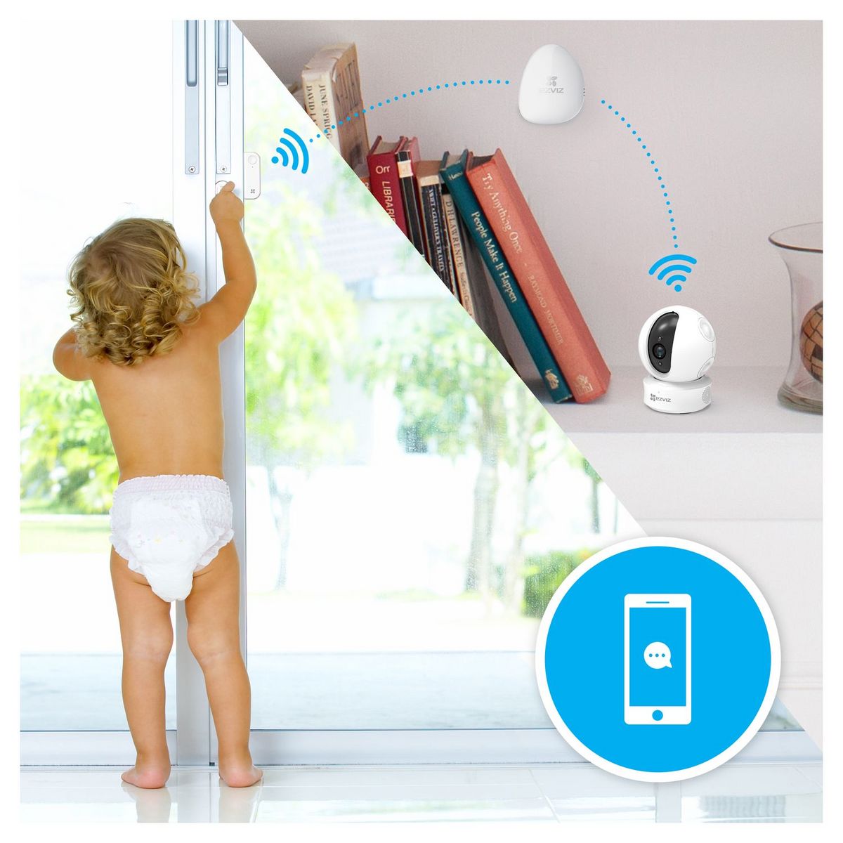 EZVIZ Caméra de sécurité intérieure C6C 1080p - Blanc