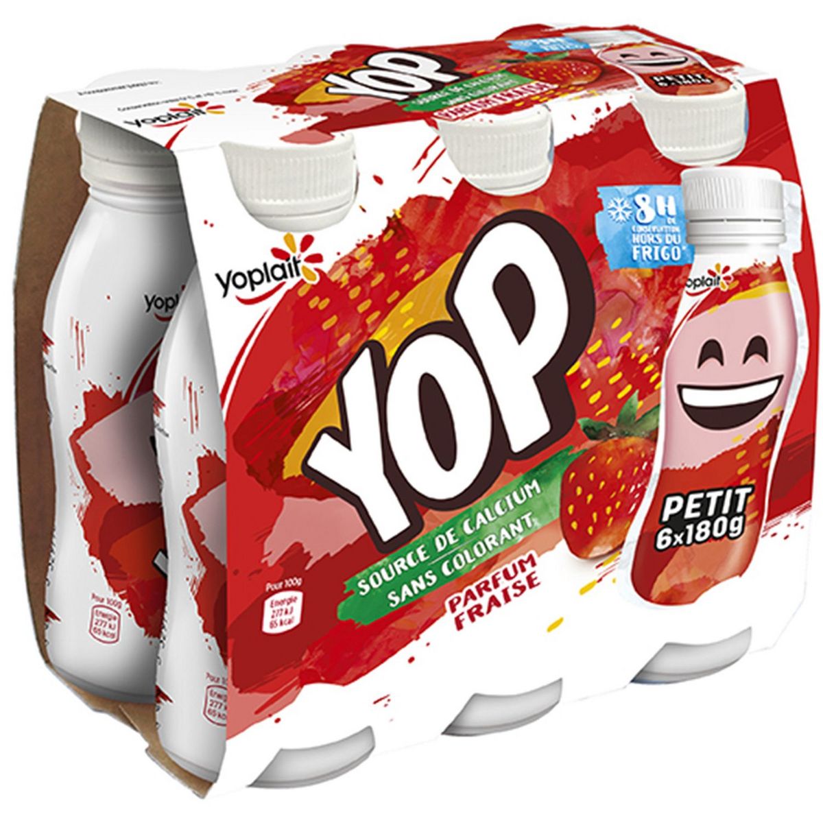 PTIT YOP Yaourt à boire à la fraise 6x180g