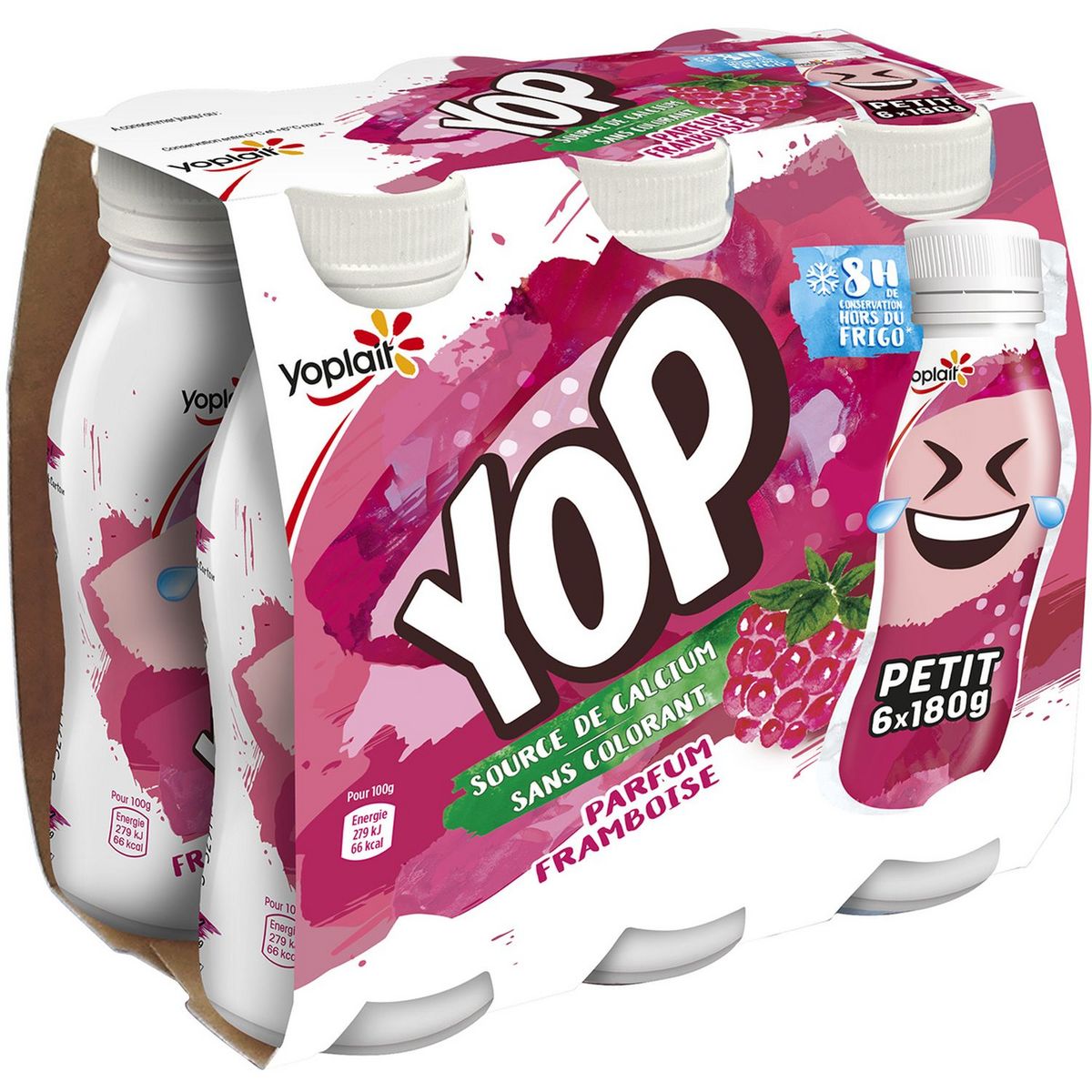 PTIT YOP Yaourt à boire à la framboise 6x180g