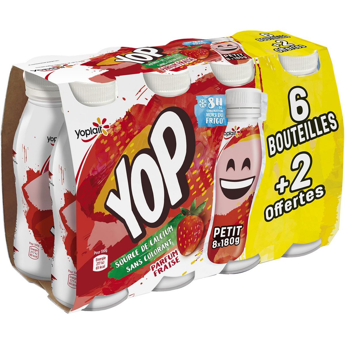 PTIT YOP Yaourt à boire à la fraise 8x180g pas cher - Auchan.fr