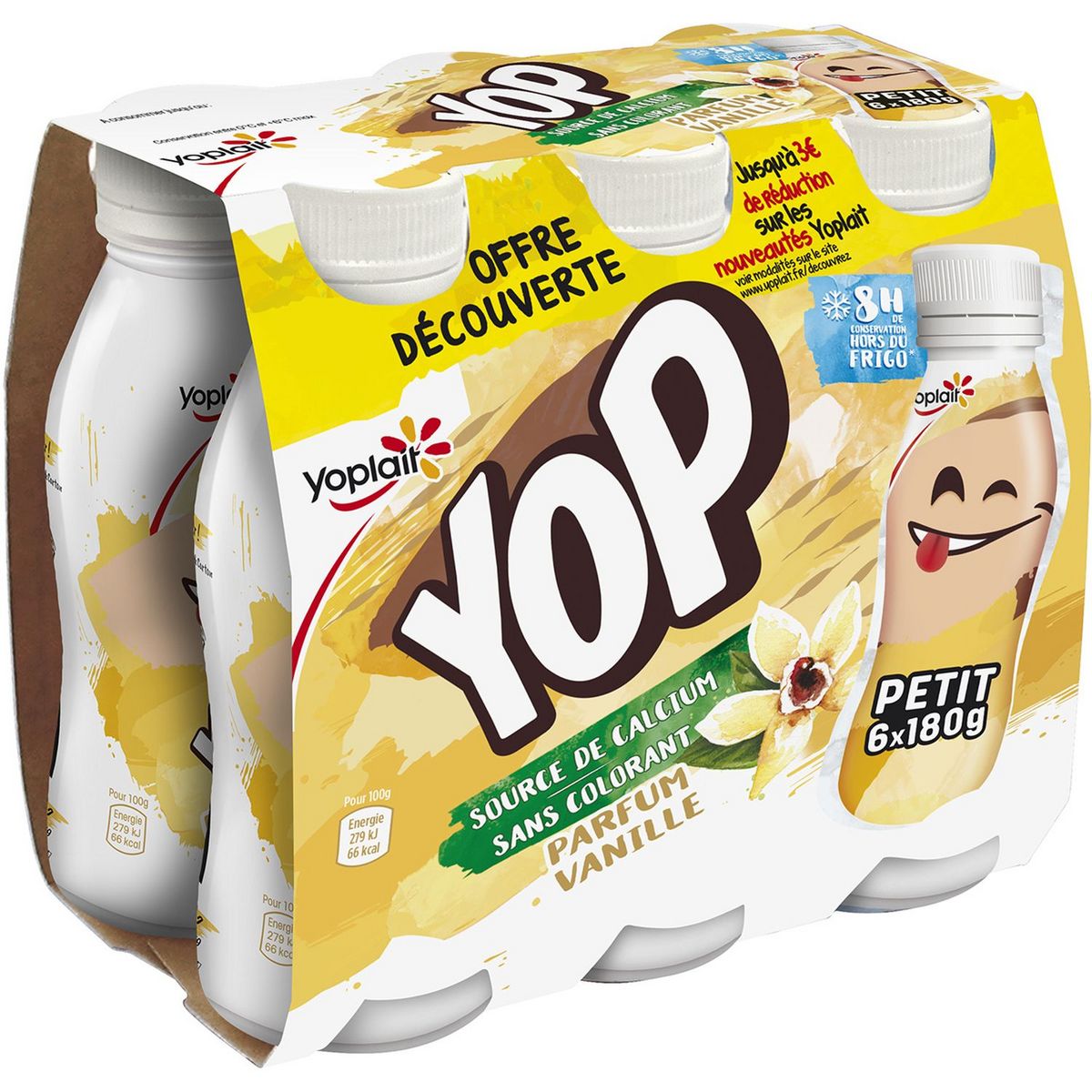 YOP Yaourt à boire à la vanille 6x180g